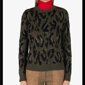 Derek Lam 10 Crosby Evan sweater alpaca wool green large classic casual